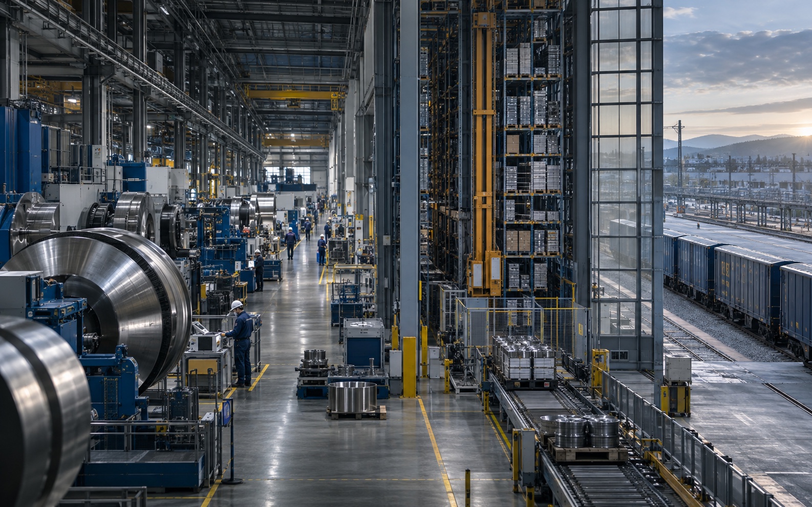 Precision manufacturing, automated warehousing, and rail logistics